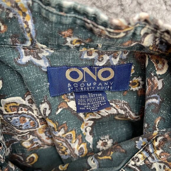 Ono & Company Hawaiian Shirt Mens Large by Liberty House Aloha Button Up - Picture 4 of 12